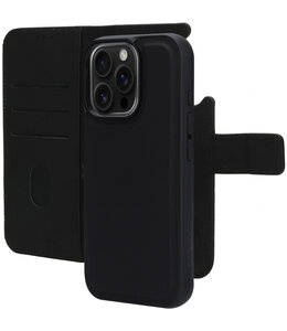 Mobiparts Leather 2 in 1 Wallet Case Apple iPhone 16 Pro Black