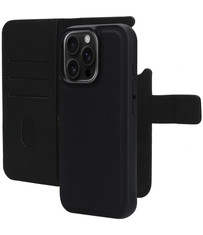 Mobiparts Leather 2 in 1 Wallet Case Apple iPhone 16 Pro Black