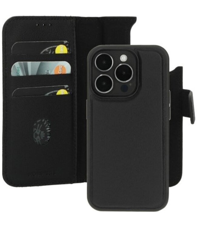 Mobiparts Leather 2 in 1 Wallet Case Apple iPhone 15 Pro Black