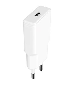 Mobiparts GaN Wall Charger USB-C 20W Flat White (with PD)