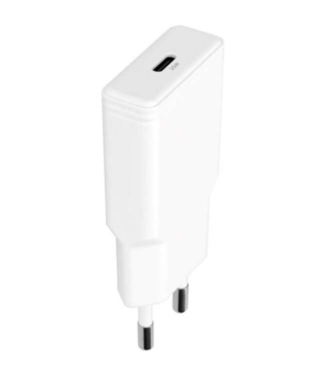 Mobiparts GaN Wall Charger USB-C 20W Flat White (with PD)