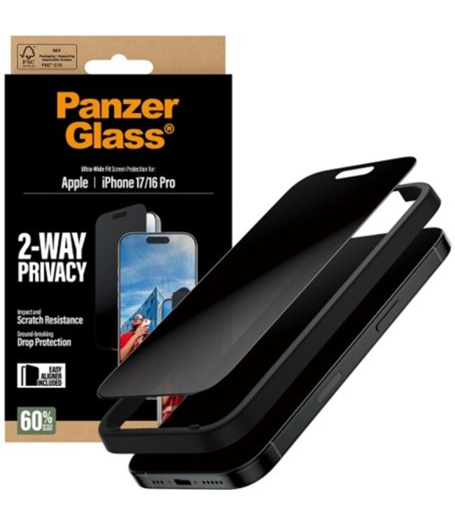 PanzerGlass Apple iPhone 17 - Ultra-Wide Fit Privacy Glass