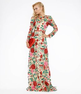 NISSA % Besticktes Maxi Kleid