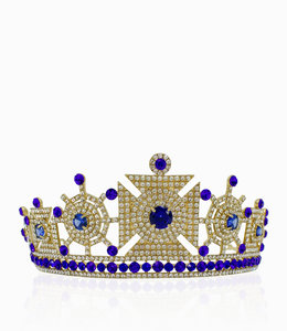 HAND MADE Women Blue Crown Crystal