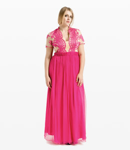 NISSA %Maxikleid Aus Seide In Pink