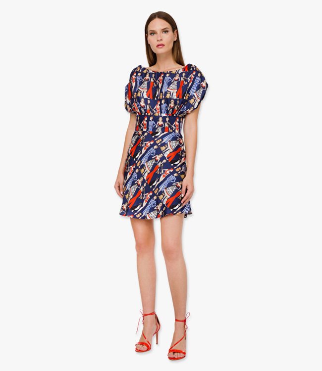 ELISABETTA FRANCHI Short Sleeved Dress With Print