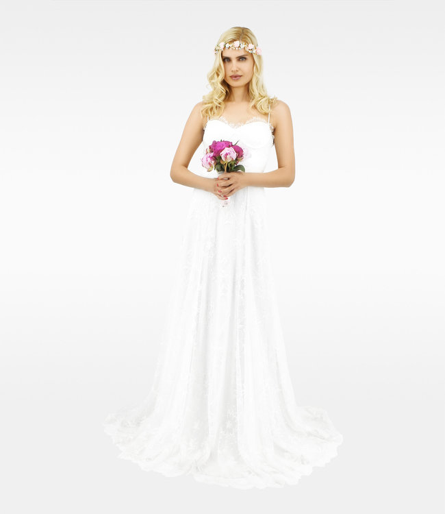 HOUGHTON Langes Spitzenkleid "Katie" mit Zipfelsaum