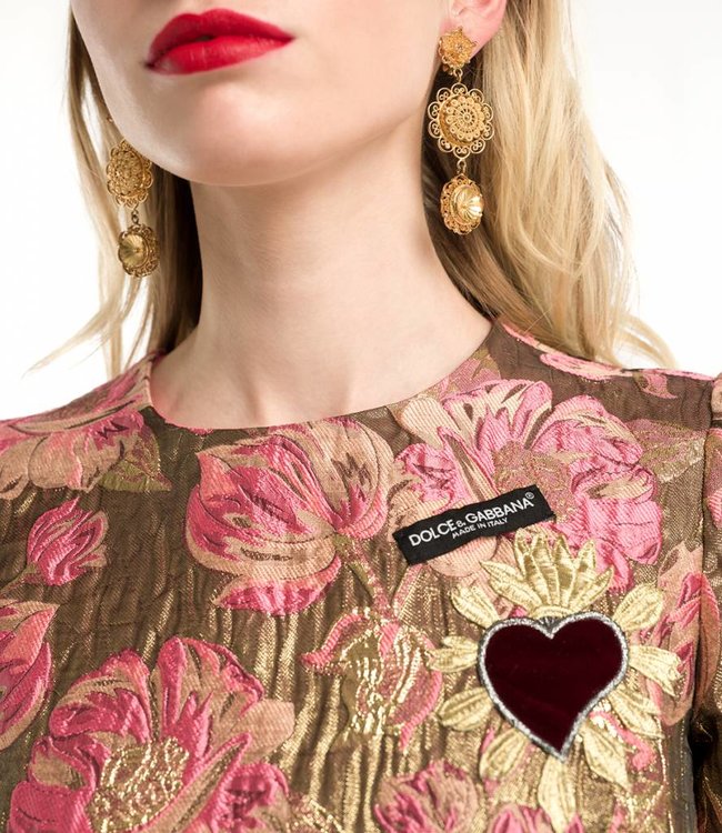 DOLCE & GABBANA Minikleid mit floralem Jacquardmuster