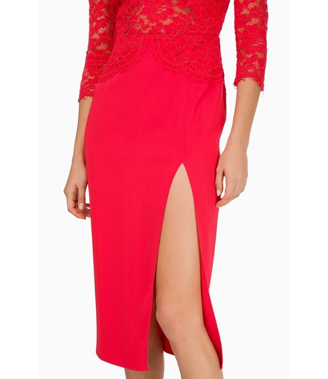 ELISABETTA FRANCHI Calf-length dress with lace