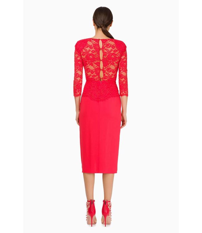 ELISABETTA FRANCHI Calf-length dress with lace