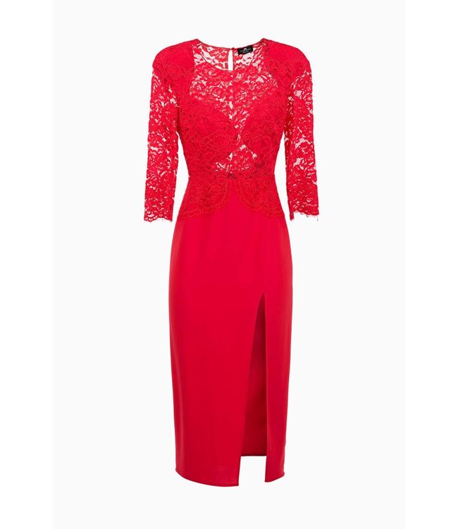 ELISABETTA FRANCHI Calf-length dress with lace