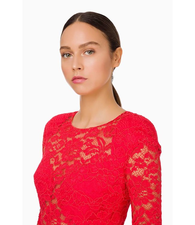 ELISABETTA FRANCHI Calf-length dress with lace