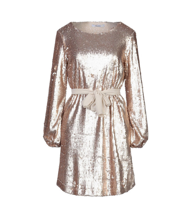 LANA CAPRINA Kleid aus Pailletten mit Chifon Bund