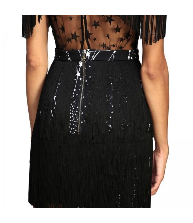 ELISABETTA FRANCHI Cocktailkeid Mit Sternen Und Fransen