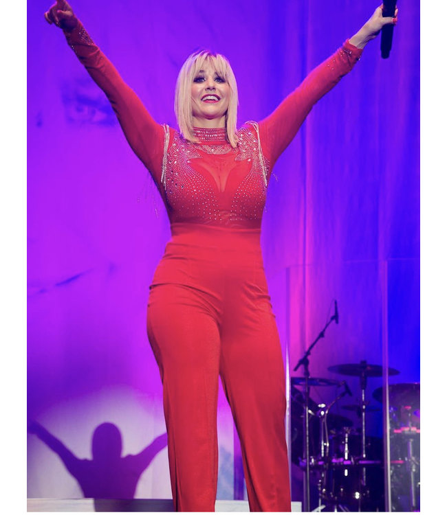 FASHION EMERGENCY Red jumpsuit decorated with stones