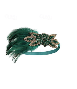 HAND MADE % 20er Gatsby Flapper  mit Feder