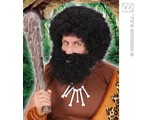 Carnival-accessories: Curly-wig with beard in 3 colors