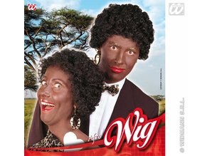 Carnival-accessories: Wig Afro-look/blacke Piet