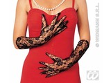 Carnival-accessories: lace gloves black, long