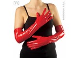 Carnival-accessories: Gloves vinyl, red 56cm
