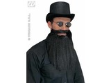 Carnival-accessories: beard with mustache and lips, black