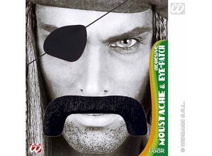 Carnival-accessories: mustache Pirate with Eyepatch