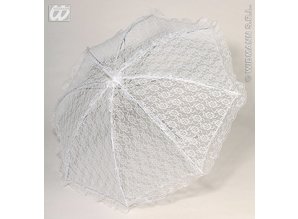Carnival-accessories: lace umbrella, white