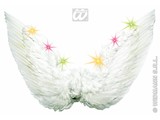 Carnival-supplies: Angelwings feathers with light, white (68x45cm)