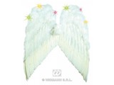 Carnival-supplies: Angelwings feathers with light, white (55x48cm)