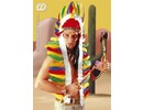 Carnival-accessory: Indian headdress long, 160cm