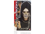 Carnival-accessory: Biker / rocker chain with 9 skulls