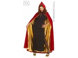 Carnival-costumes: Cape with hood gold/bordeaux red,duplex