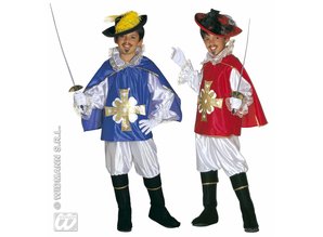 Carnival-costumes: Children: Musketeer (red or Blue)
