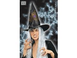 Carnival headgears:  Witchhat with glitter decoration