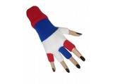 Orange-articles: Fingerless gloves red/white/blue