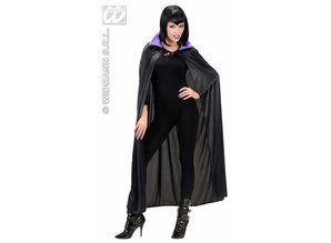 Carnival-costumes: black cape with violet collar 138cm