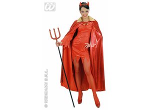 Carnival-costumes: Metalic Red cape with golden Collar 138cm