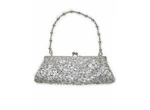 Galabag:  purse with strass and silver gems, grip short