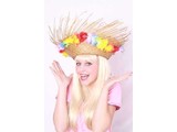 Carnival- & Party-accessories: strawhat ravel with Flower