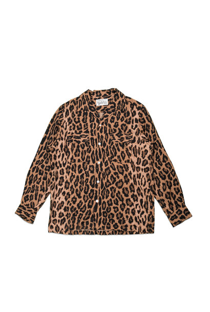 Hawaiian Leopard Rayon Shirt "Dark Brown"