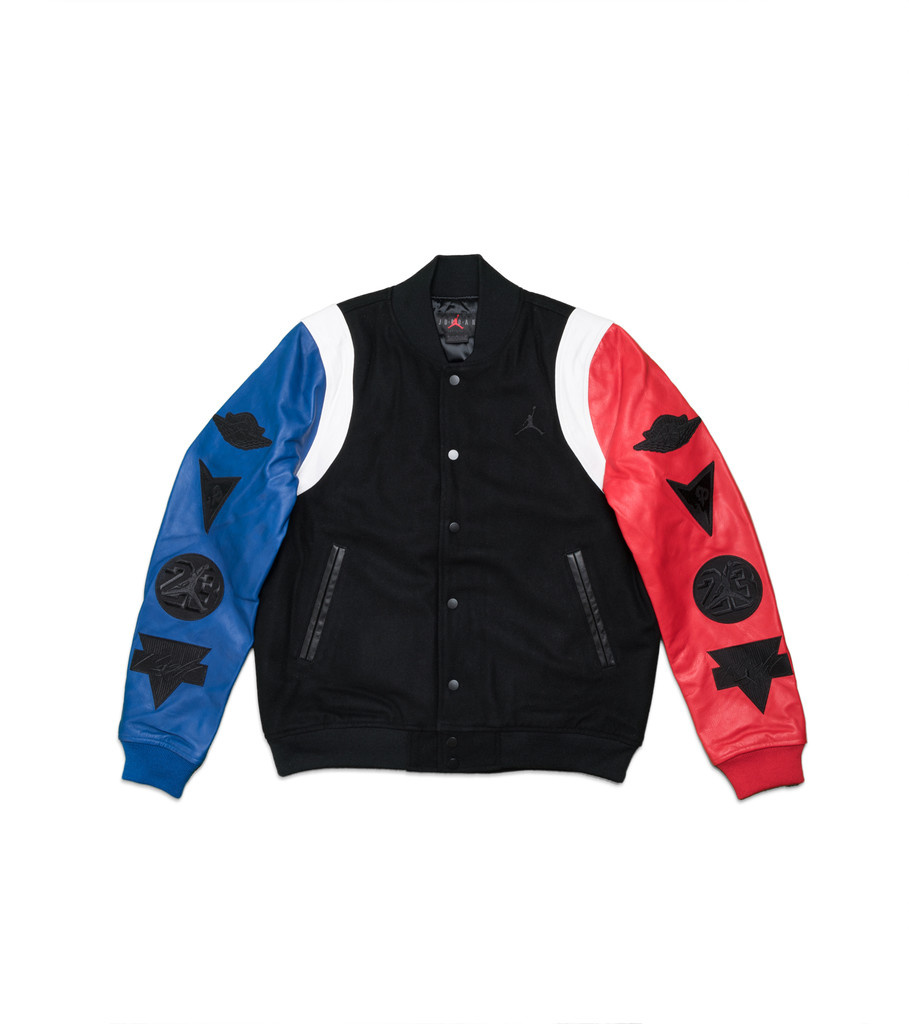 red and black jordan varsity jacket