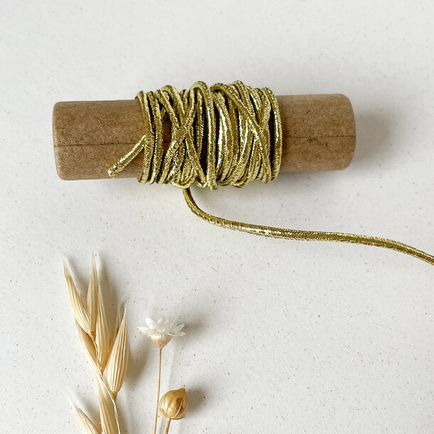 Elastisch koord 1mm - blinkend goud