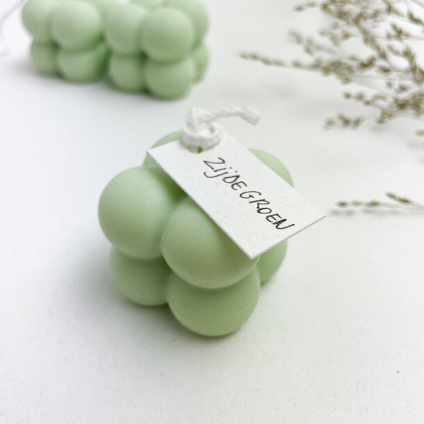 Bubble candle eco • zijdegroen SALE