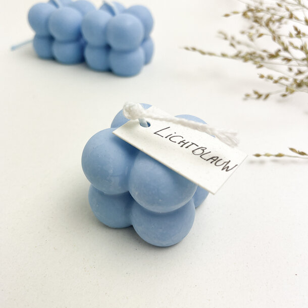 Bubble candle eco • lichtblauw SALE
