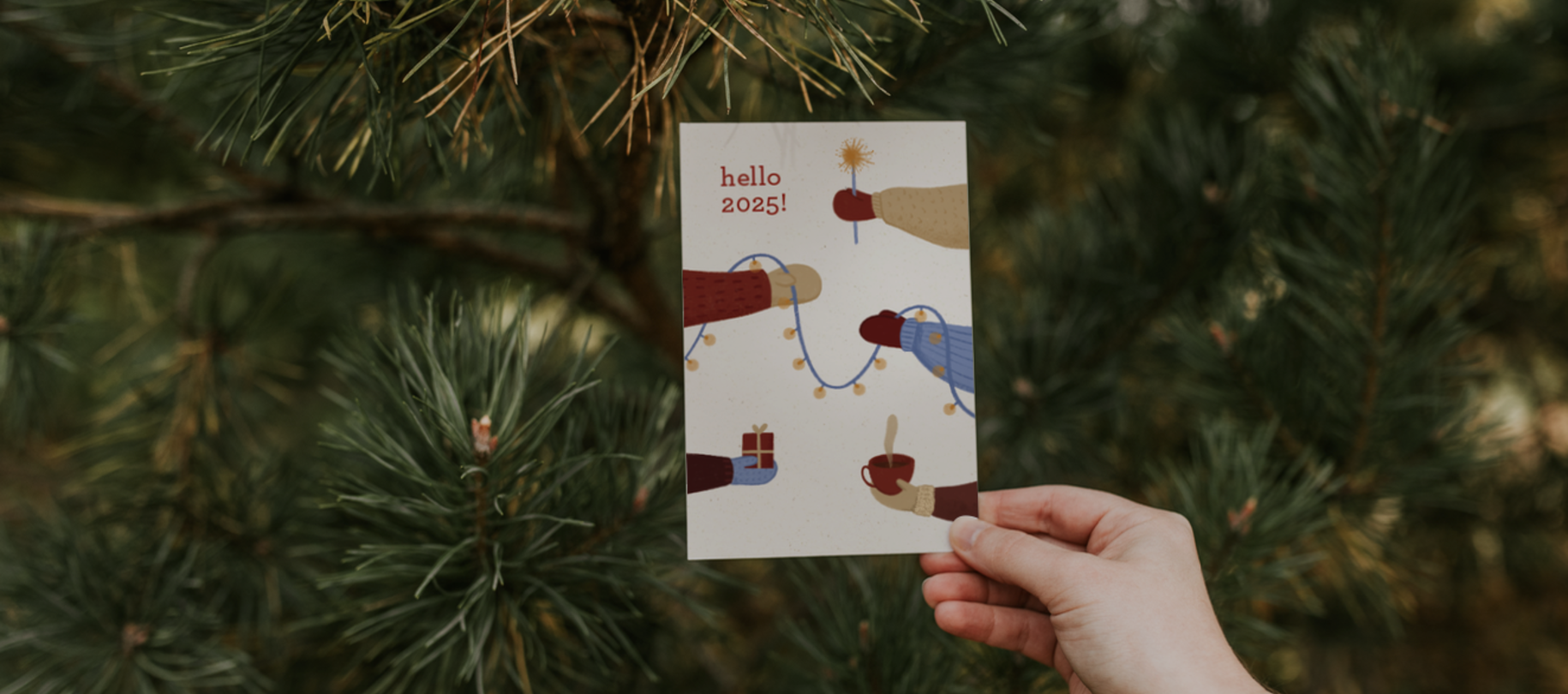 Kerstkaart met illustratie