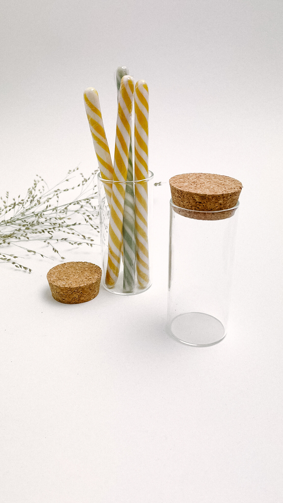 Glazen potje met kurk -  10cmx4,5cm-1