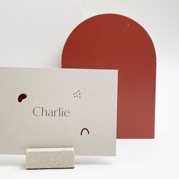 Kaartenhouder recht betonlook beige