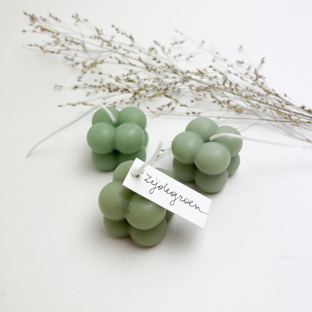 Bubble candle • zijdegroen