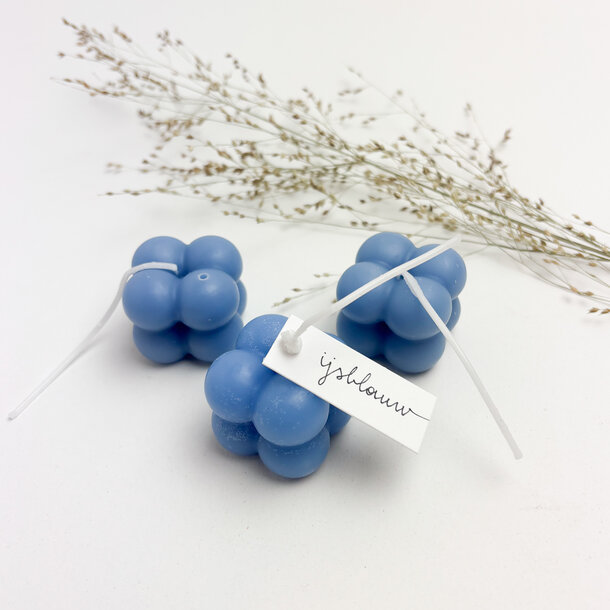 Bubble candle • ijsblauw