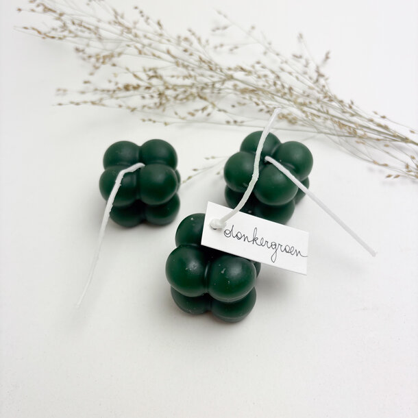 Bubble candle • donkergroen